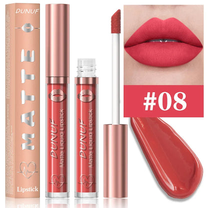 18 Color Waterproof Lip Gloss Nude Apricot Matte Liquid Lipstick Transparent Lip Oil Sexy Rose Red Velvet Matte Lipstick Make Up - Kimlud