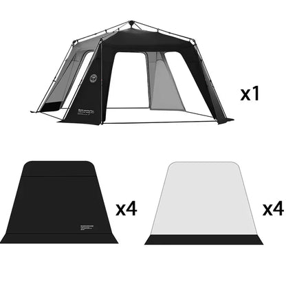 ShineTrip Auto Dome Canopy Series Silver Coated Canopy Oversized Quick Setup Sunproof Camping Auto Dome House Waterproof Tent
