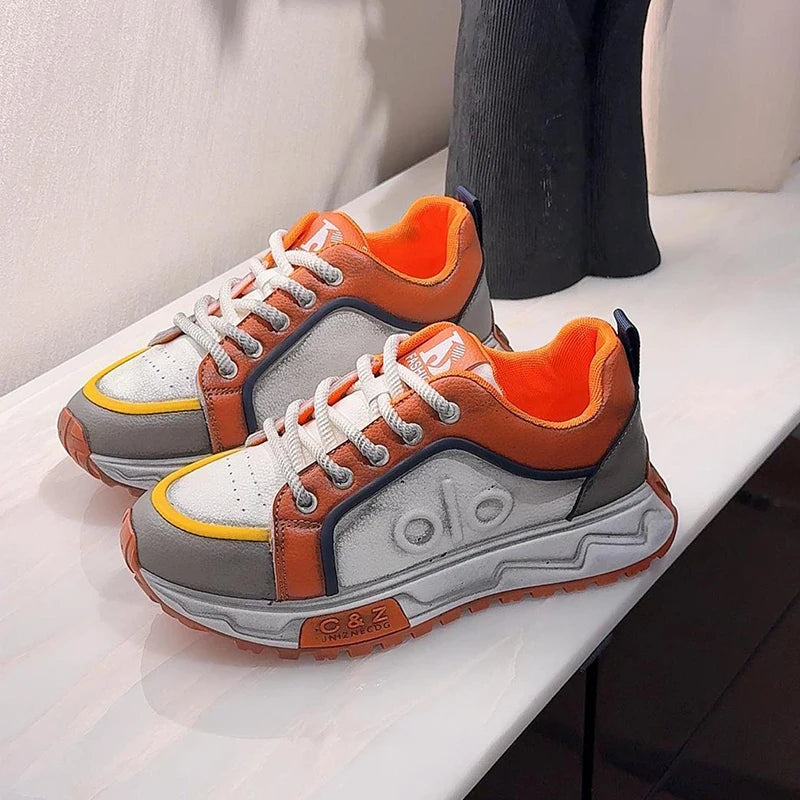 Fashion Comfortable Anti slip Breathable Board Sneakers 2026 Autumn New Men's Casual Shoes Retro Thick Sole Low-top Man Footwear