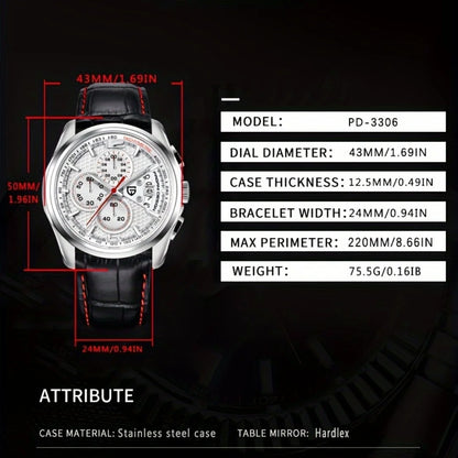 PAGANI DESIGN 2024 Men Quartz Watches Luxury Brands Fashion Movement Military Watches Leather Quartz Watches Relogio Masculino