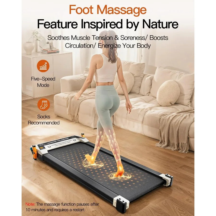Walking Pad with Incline Under Desk Treadmill with 2 Control Options Ultra Slim Design and Double Shock Absorption LED...