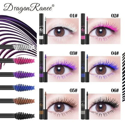 Colored Mascara Makeup 4D Silky Natural Long Eyelashes Mascara Waterproof Long-lasting Extension Thick Lasting Curling Mascara