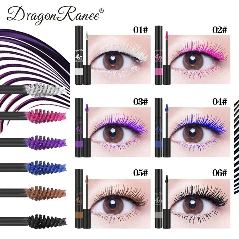 Colored Mascara Makeup 4D Silky Natural Long Eyelashes Mascara Waterproof Long-lasting Extension Thick Lasting Curling Mascara