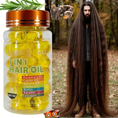 GZE 7-IN-1 Hair Oil Enriched With Rosemary Oil Castor Oil Batana Oil Chebe Oil Biotin Keratin Collagen Hydrating...