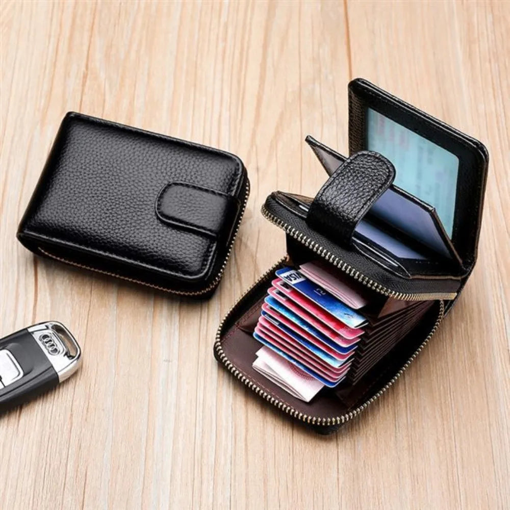 Multiple Slots for ID And Bank Cards High Capacity Men's Driver License Card Holder Anti-Magnetic Credit Card Wallet |...