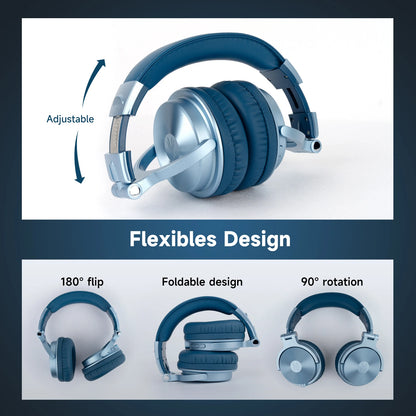 Oneodio Wireless Bluetooth 5.2 Headset Over Ear Headphones With Microphone 110Hr Hi-Res Stereo Earphone For Phone PC Sports