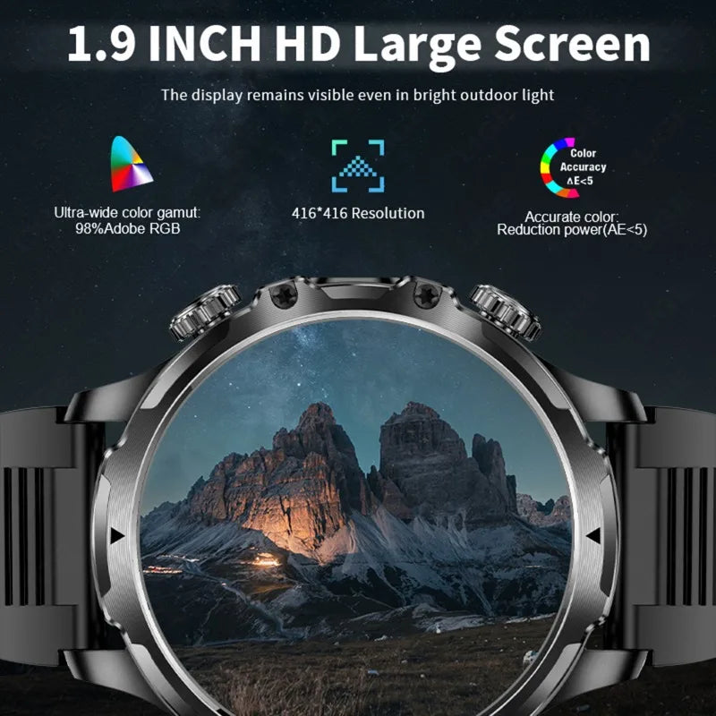 2025 New Men Outdoor Sport Smart Watch 1.9" HD Touch Screen 800mAh Battery Life 100+ Fitness IP68 Waterproof for xiaomi watch