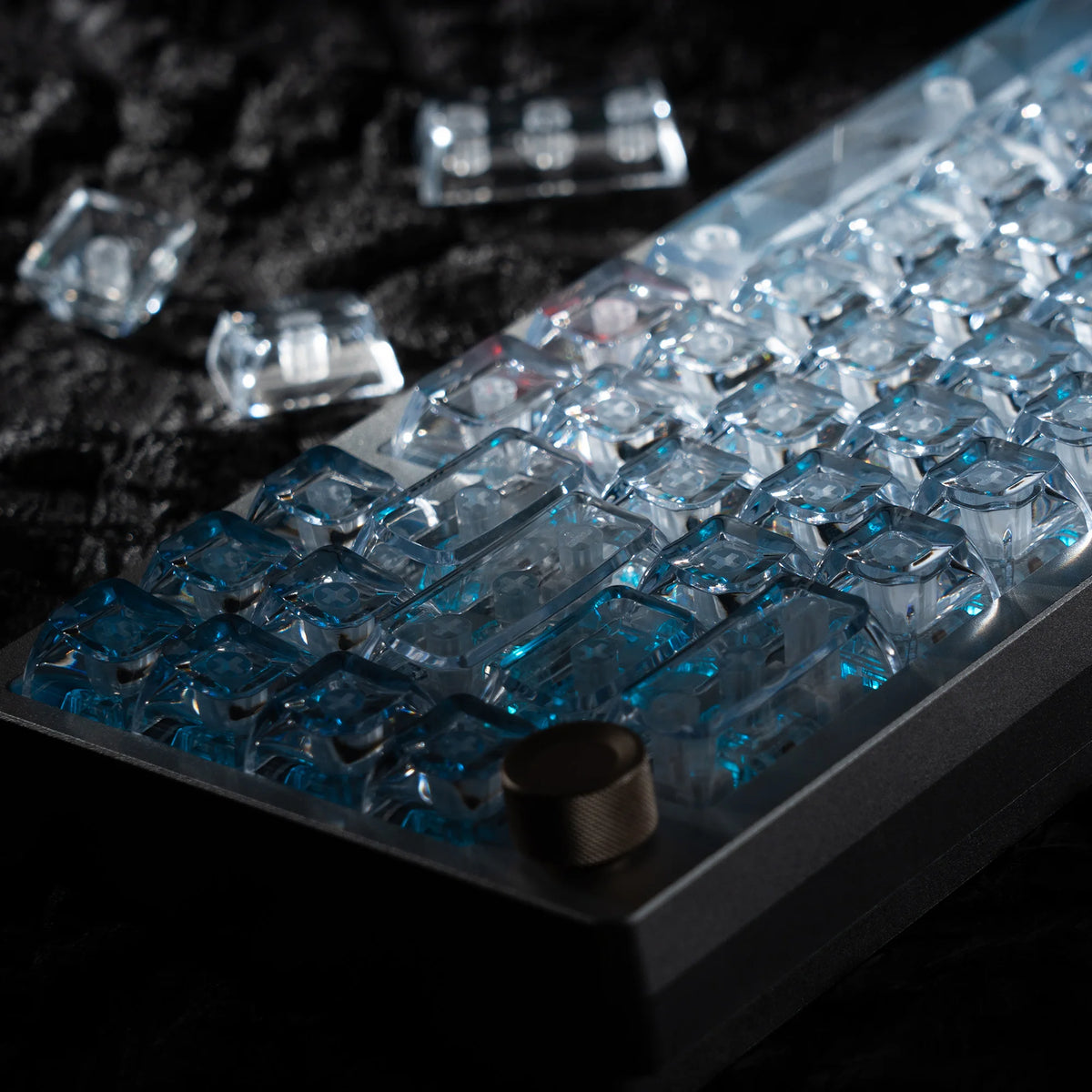 Womier Ice Cube Keycap 126 Keys Diamond RGB Shine Through Keycaps ASA Profile Transparent Custom Keycaps for Mechanical...