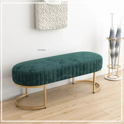 Nordic Soft Velvet Bed Footrest Ottoman Living Room Furniture for Home Bedroom Luxury Pouf Bench Entrance-hall Shoes...