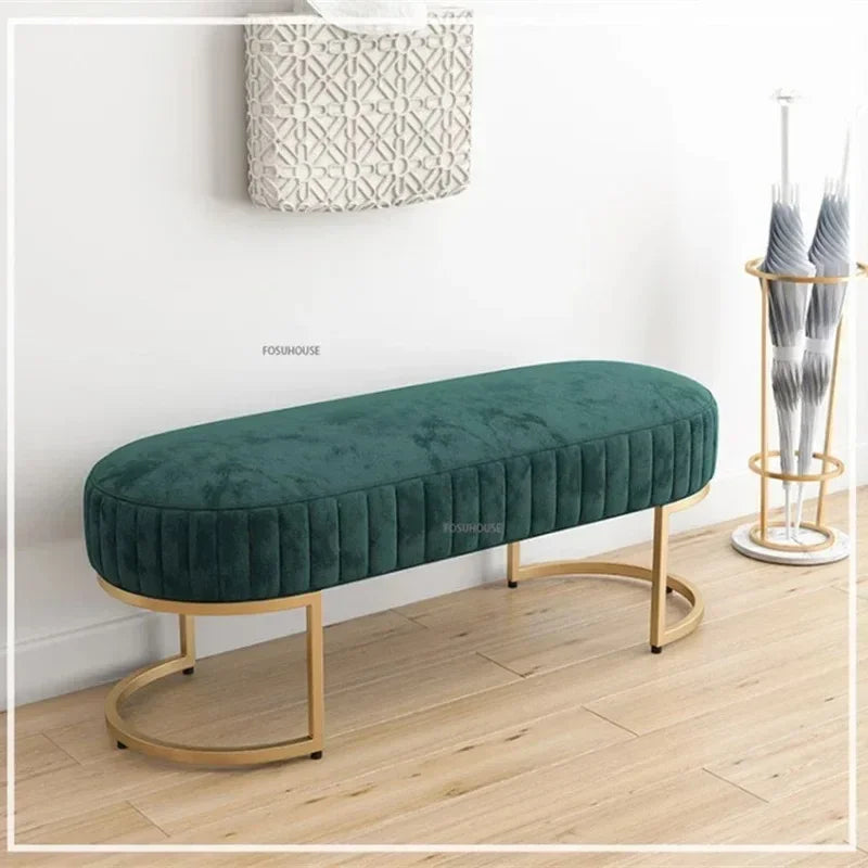 Nordic Soft Velvet Bed Footrest Ottoman Living Room Furniture for Home Bedroom Luxury Pouf Bench Entrance-hall Shoes...