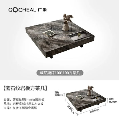 Aesthetic Simple Side Table Marble Minimalist Luxury Modern Coffee Tables Living Room Korean Couchtisch Postmodern Furniture - Kimlud