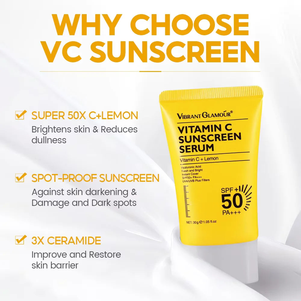 VIBRANT GLAMOUR Retinol Series 2.0 Formula Upgrade Vitamin C Sunscreen SPF 50+ SkinCare 3-Piece Set | Kimlud Premium Monitor