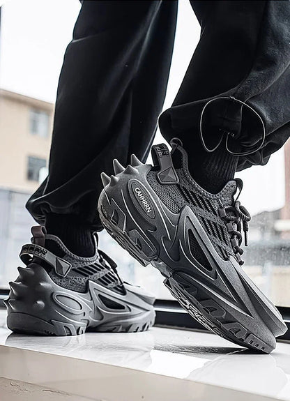 Original Brand Shoes for Man Luxury Knit Breathable Mecha Design Men Sneakers Increased Height Dad Shoes Fashion Socks Shoes