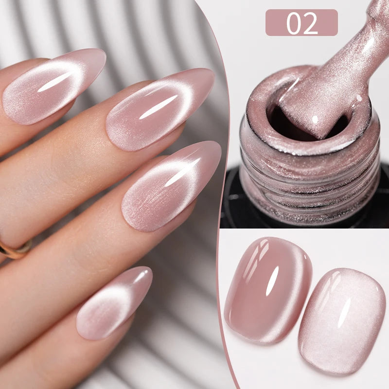 7.5ML Sparkling Reflective Glitter Gel Nail Polish Pink Purple Red Blue Colors Dark Flashing Nail Gel Soak Off UV Nail Varnish