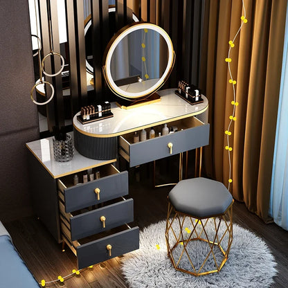 Modern Luxury Vanity Table Storage European Big Study Corner Women Organizer Dressing Table Girl Penteadeira Chinese Furniture