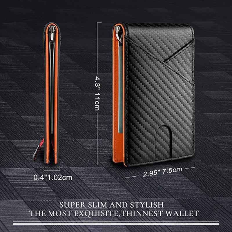 Rfid Carbon Fiber Men Wallets Card Holder Slim Thin Pocket Man Magsafe Wallets Money Bags Business Black Male Purse Walet 2023