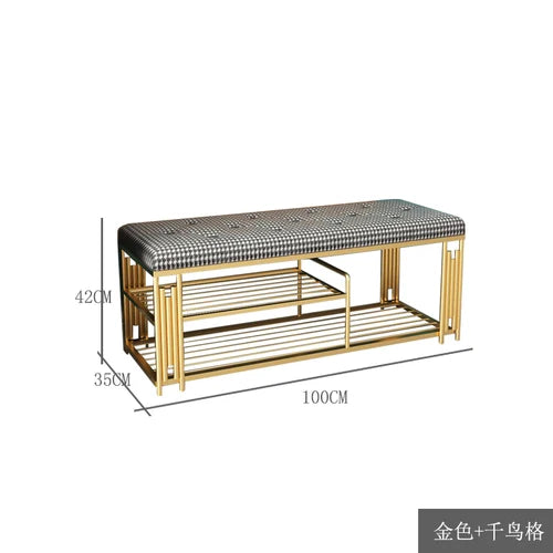 Fashion Cloakroom Hotel Shoe Changing Stools Light Luxury Living Room Storage Ottomans Creative Household Furniture Shoe Shelf T - Kimlud