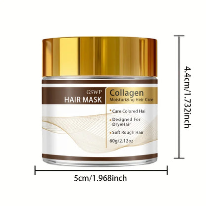 GSWP Moroccan Collagen Hair Mask, containing glycerin, collagen, and biotin, deeply moisturizes, leaves hair smooth. 60/120/180g - Kimlud