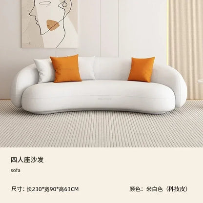 Curved Living Room Sofas Designer Beauty Salon Sofa Clothing Store Rest Area Reception Sofa Cream Style Living Room...