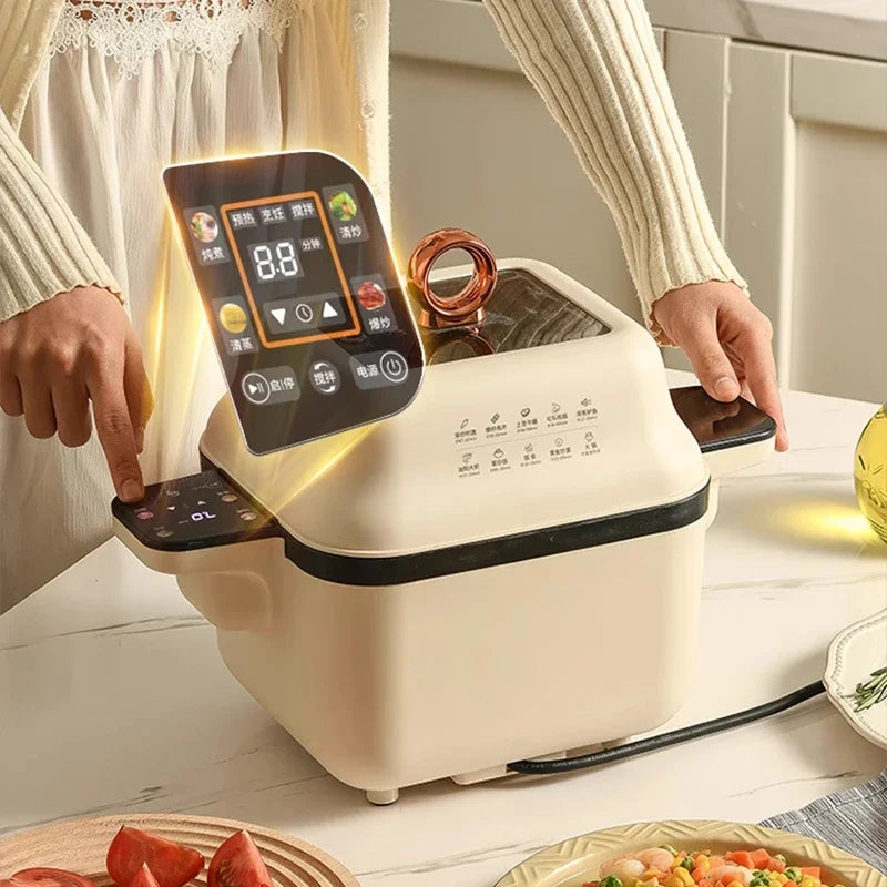 Automatic Cooking Robot Fully Automatic Rotating Stir Fry Smart Home Lazy Pot Fried Rice Machine Multifunctional 220V