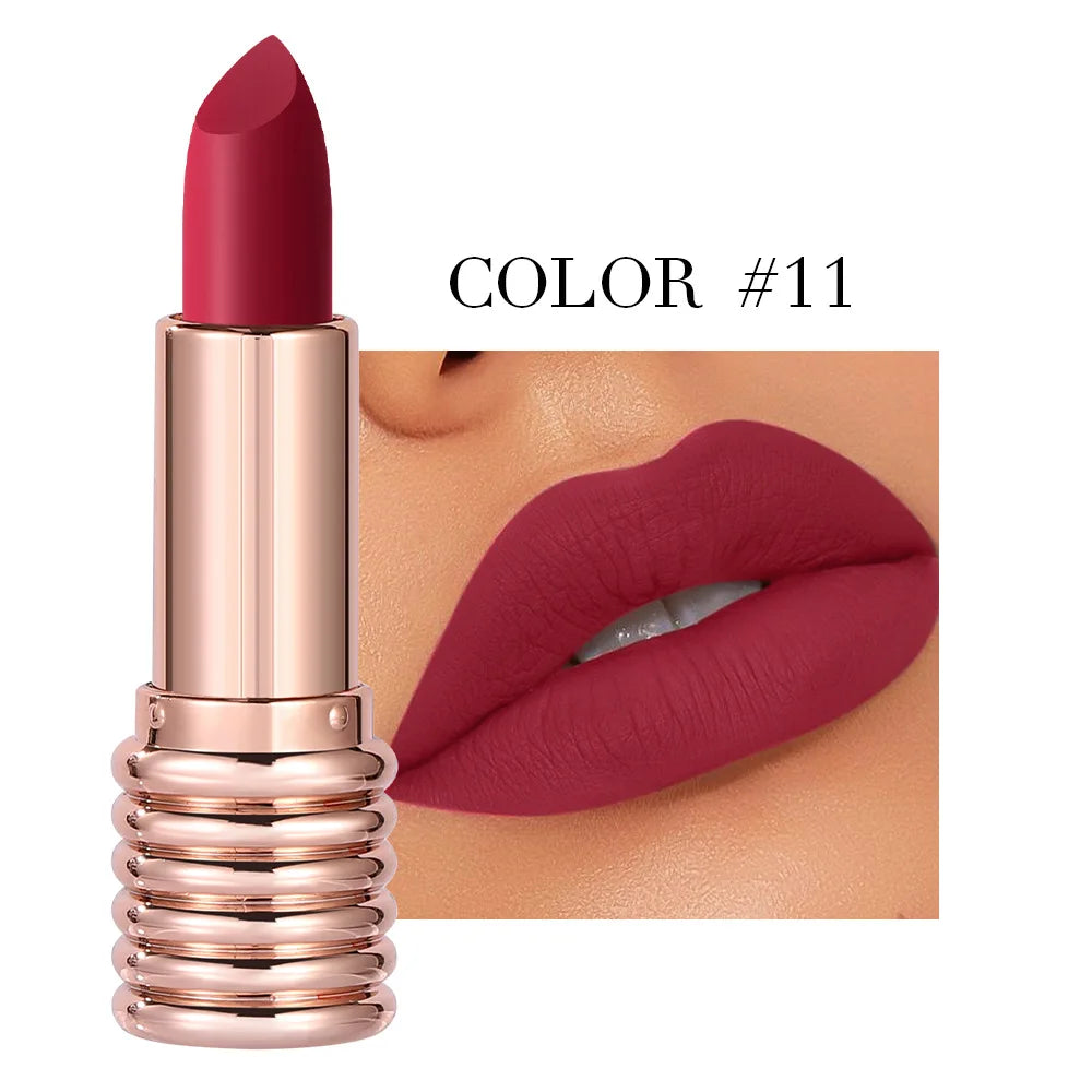 1pc Matte Lipsticks Waterproof Velvet Nude Lipstick Sexy Red Lip Stick Pigment Makeup Pink Lip Gloss Long Lasting Makeup