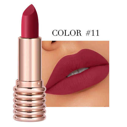 1pc Matte Lipsticks Waterproof Velvet Nude Lipstick Sexy Red Lip Stick Pigment Makeup Pink Lip Gloss Long Lasting Makeup