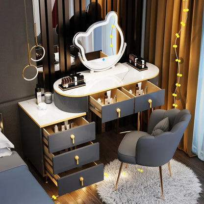 Modern Luxury Vanity Table Storage European Big Study Corner Women Organizer Dressing Table Girl Penteadeira Chinese Furniture