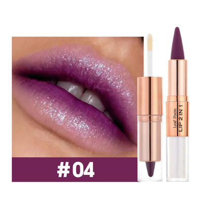 Sexy Red Black Lipstick Waterproof Lipliner Makeup Black Purple Rose Double Head Matte Lipgloss Tapered Lip Liner...