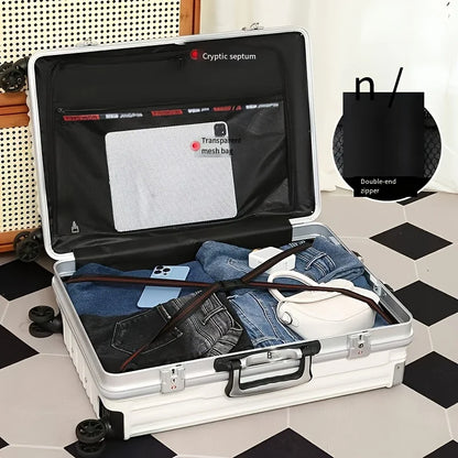 Carry On Luggage -With Aluminum Frame - 20 Inch PC Hard Shell Suitcase - With Cup Holder & USB Port And TSA Locks |...