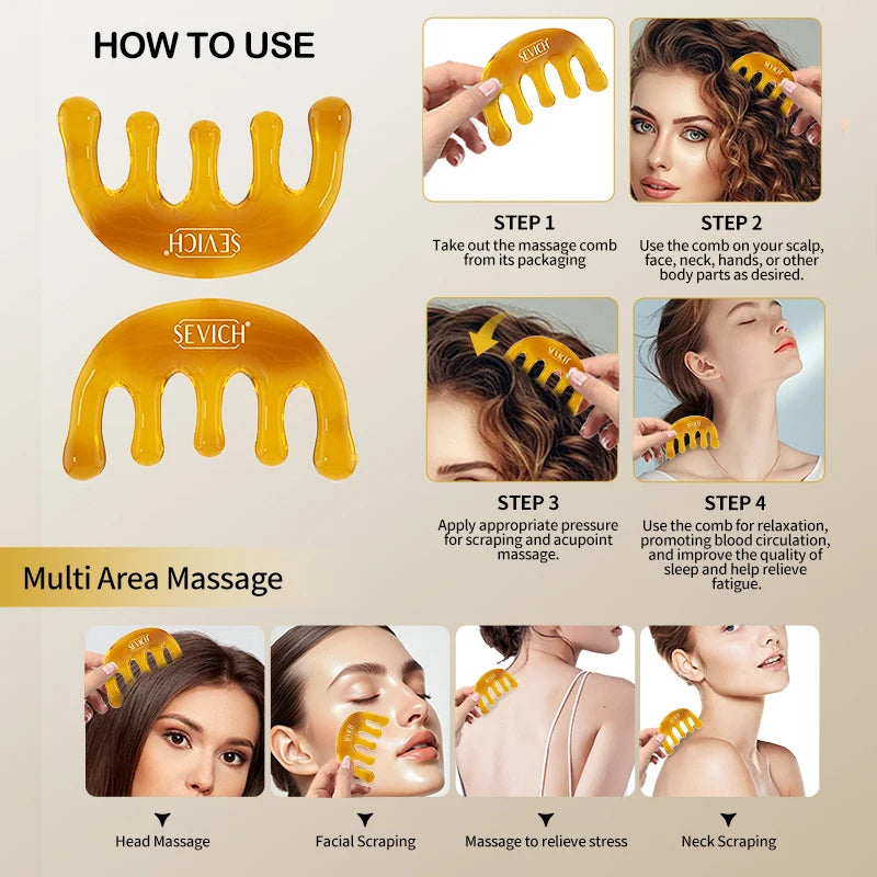Sevich India Hair Growth Oil And Scalp Massager Comb Tool Set Ayurveda Neem Growth Oil Herbal Anti Hair Loss Treatment...