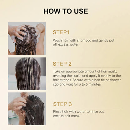 24 Nano Gold Hair Mask Repair Dry Damaged Frizzy Argan Oil Professional Hair Treatment Action Masks Smoothing Shiny Hair Care