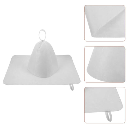 1 Set of Sauna Hat and Pad Set Supple Felt Bathing Hat Kit Thickened Felt Sauna Hat Set