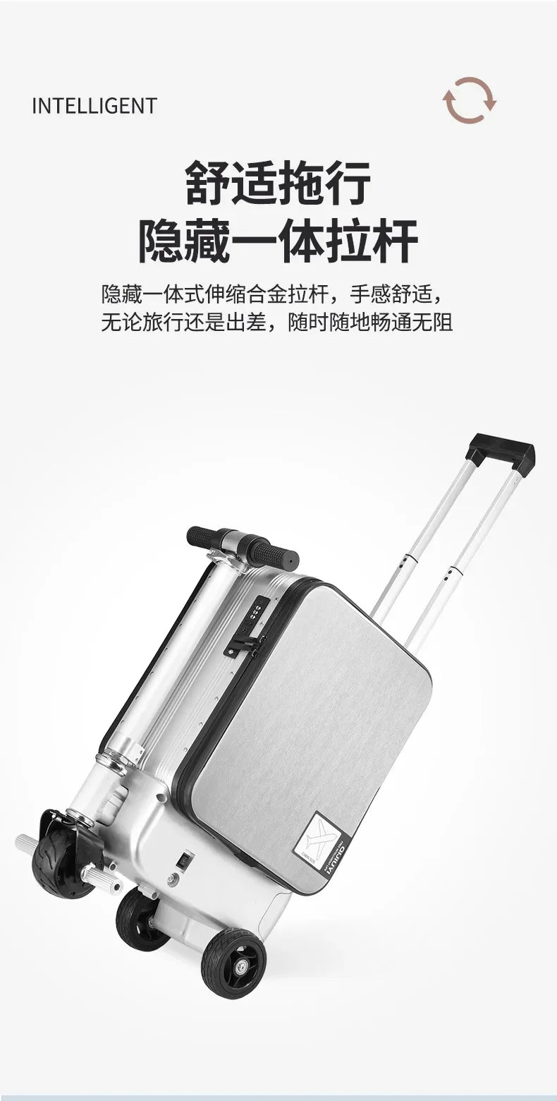 Electric Suitcase Scooter Can Ride 20 Inches Front Open Cover Boarding Password Suitcase Multi-function Pull | Kimlud...