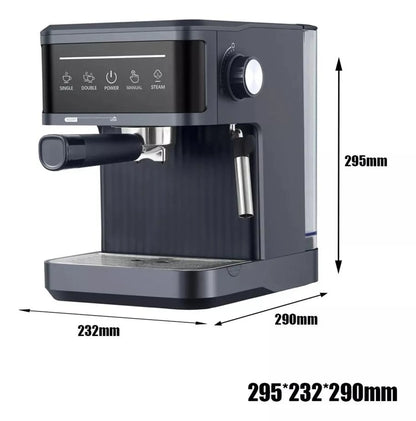 20 Bar Espresso Machine Smart Touchscreen 360° Steam Wand Cup Warmer Single Double Shot 1.8L Black | Kimlud Luxury Monitor