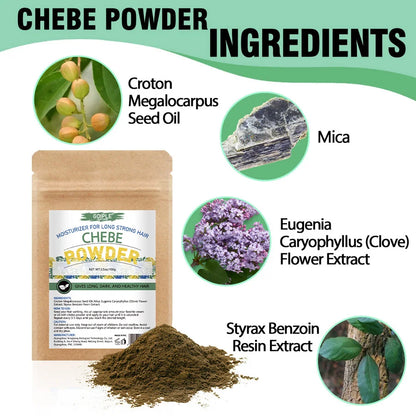 GOIPLE Chebe Powder-Contains Natural Ingredients Promotes Strong and Healthy Hair Strengthens & Thickens Formulated for Dry Hair