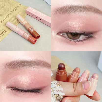 4 In 1 Pearlescent Eyeshadow Pencil Glitter Silkworm Liner Highlighter Pen Lasting Matte Eye Shadow Stick Eyes Makeup Cosmetics