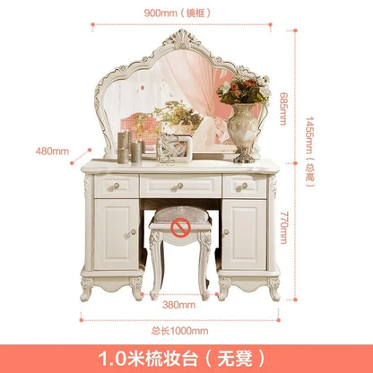 European Luxury Vanity Table Girls Wooden White Tall Vanity Table Makeup Nordic Penteadeira De Maquiagem Bedroom...