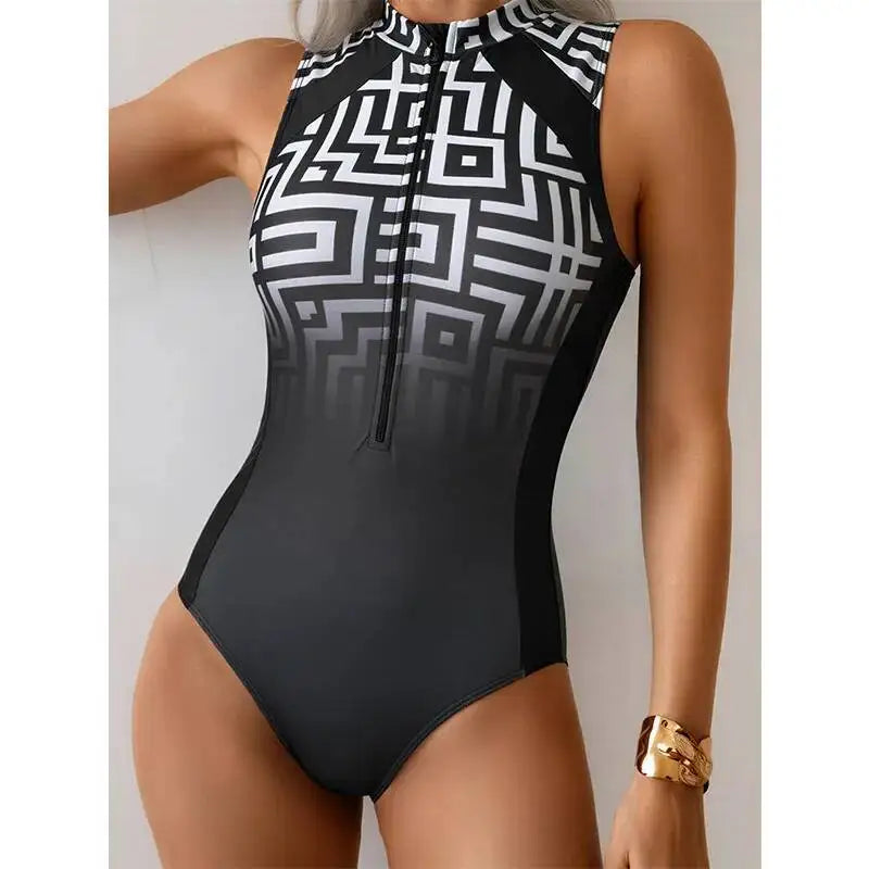 Summer Print Sexy One-Piece Swimsuits Closed Women Swimwear Push Up Swimming Wear Body Bathing Suits Beachwear Pool...