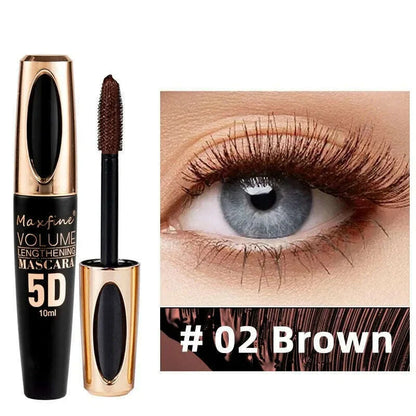 MAXFINE 5D Silk Fiber Eyelash Mascara, the Black Amount and Length of Mascara Are Strong and Lasting, Waterproof and Non-caking
