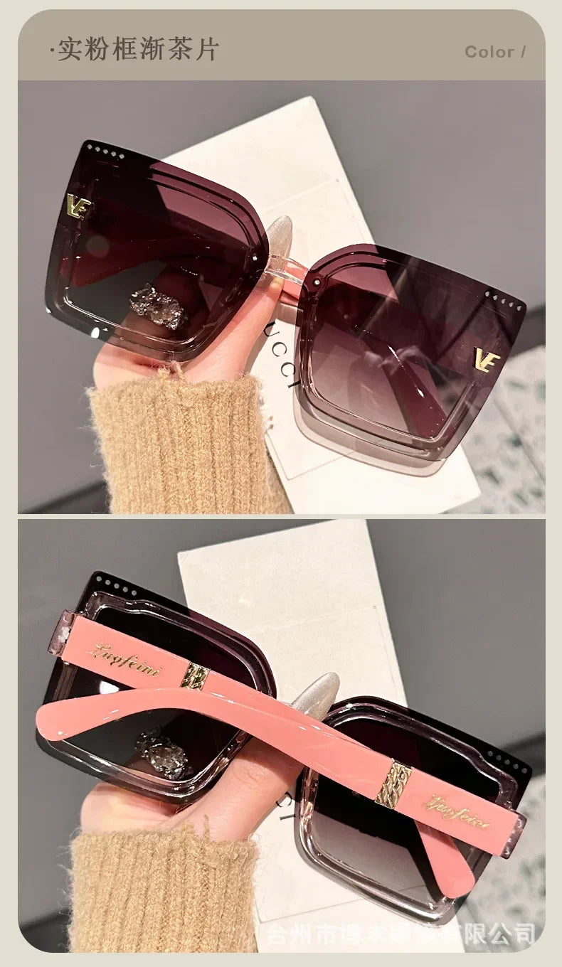 New Cool Rimeless Polarized Sunglasses Women Oversized Square Sun Glasses Ladies UV400 Classic Goggle Oculos De Sol...