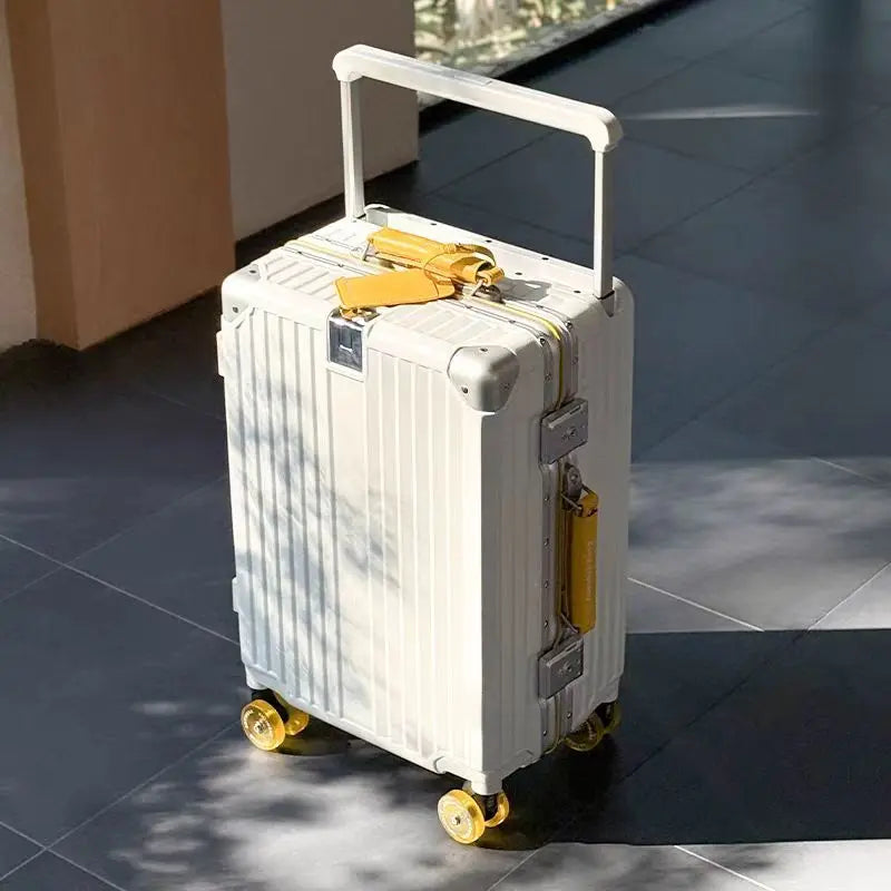 20/24/26/28 Inch Fashion Wide Handle Travel Suitcase Luggage with Cup Holder Suitcase Trip Cabin TSA Customs Lock Trolley Case