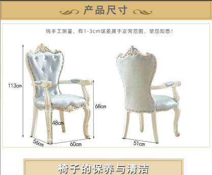 European Solid Wood Dining Chair Princess Lazy Throne Luxury Lounge Chair Fashion Butterfly Ergonomic Muebles Entrance Furniture - Kimlud