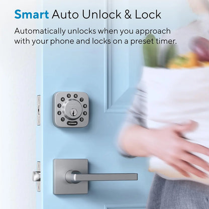 Smart Keyless Entry Door Lock with Bluetooth, App Control, Backlit Keypad, Auto Unlock for Front Door
