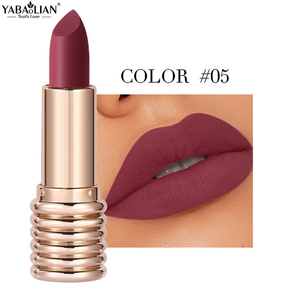 1pc Matte Lipsticks Waterproof Velvet Nude Lipstick Sexy Red Lip Stick Pigment Makeup Pink Lip Gloss Long Lasting Makeup