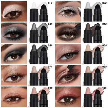 Metallic Glitter Eyeshadow Stick Matte Waterproof Shimmer Lying Silkworm Long Lasting High Gloss Pearlescent Eyeshadow Pen