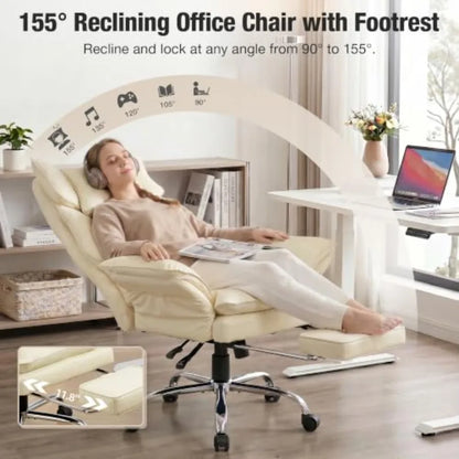 Office chair with criss cross design, PU leather material, black color, ergonomic footrest and flip-up arms for enhanced...