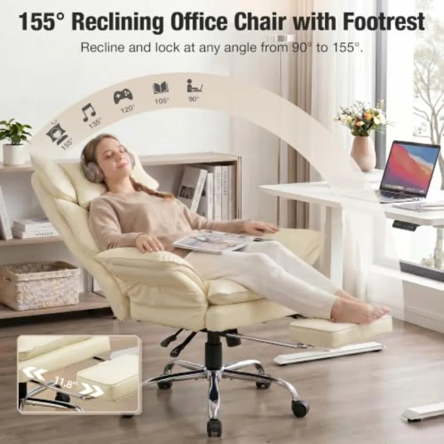 Office chair with criss cross design, PU leather material, black color, ergonomic footrest and flip-up arms for enhanced...