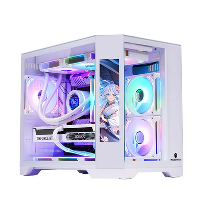 WJCOOLMAN Dreamer secondary screen version sea view room computer case M-ATX desktop computer case supports 360 water cooling