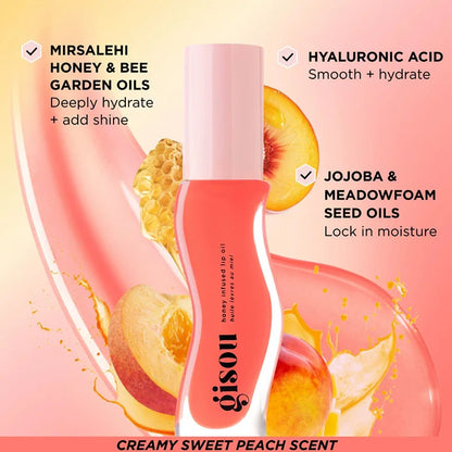 Gisou Moisturizing Glazed Plum Lip Balm Lip Oil Gloss Care Of The Lips Benetitnt For Lips Plumping Exfoliating Plumping...