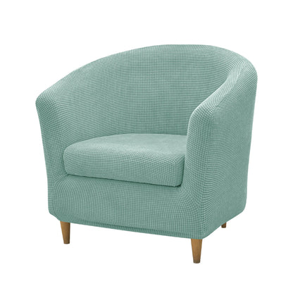 2pcs/set Jacquard Stretch Club Armchair Slipcover 1pc Barrel Tub Sofa Cover + 1pc Polar Fleece Couch Cover Furniture...
